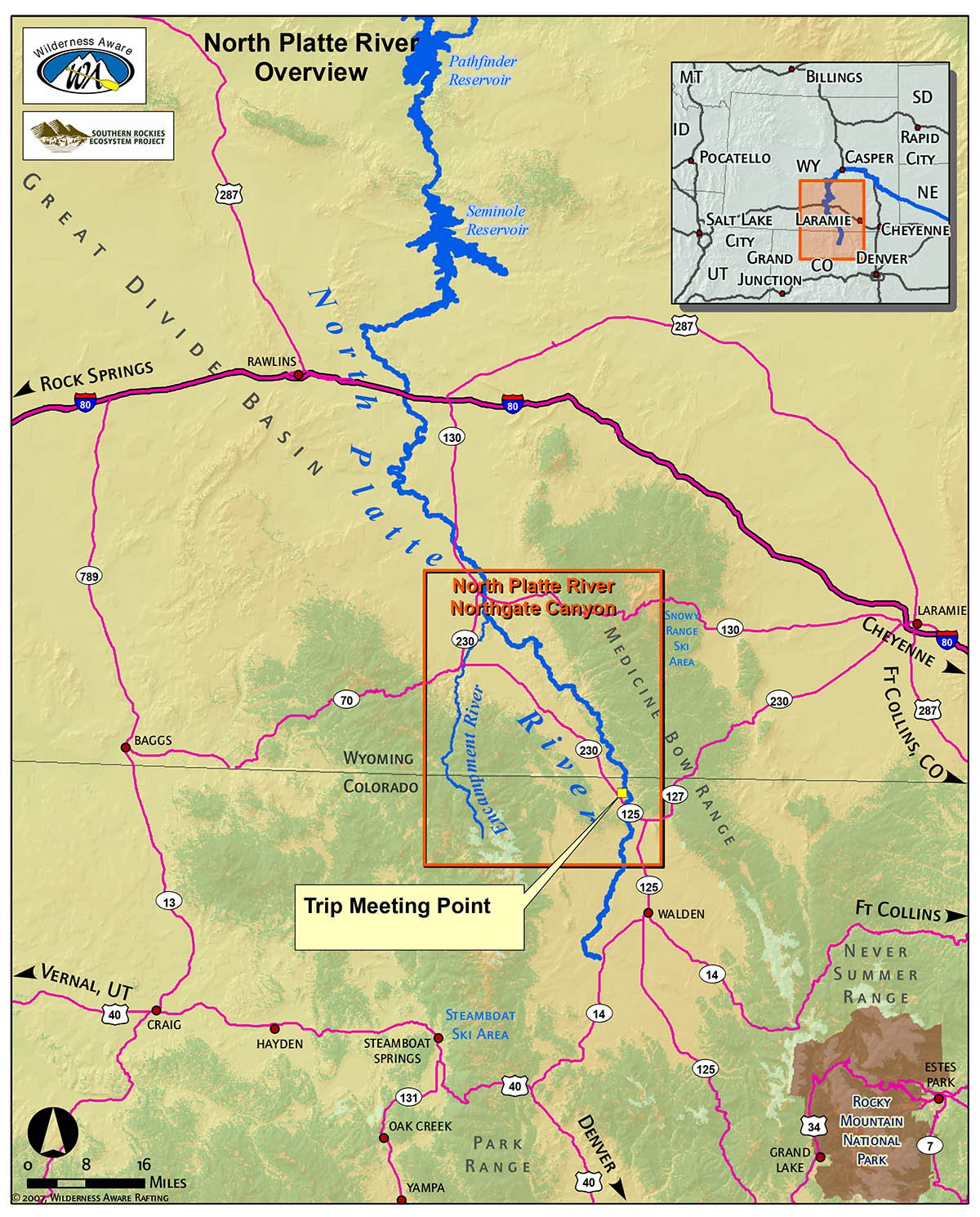North Platte River Rafting Maps Wilderness Aware Rafting