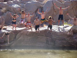 Jumping into the Salt River at Camp