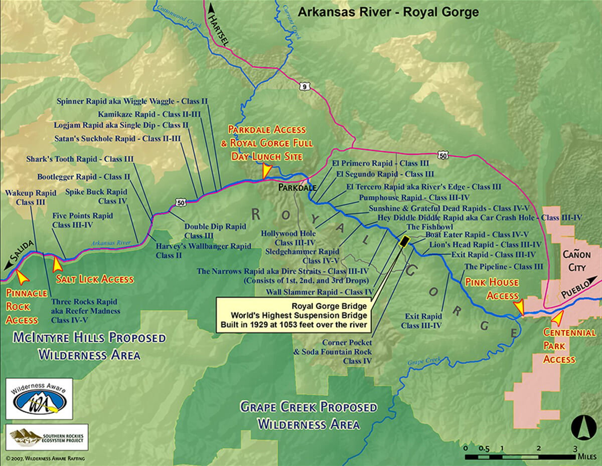 Arkansas River Royal Gorge map