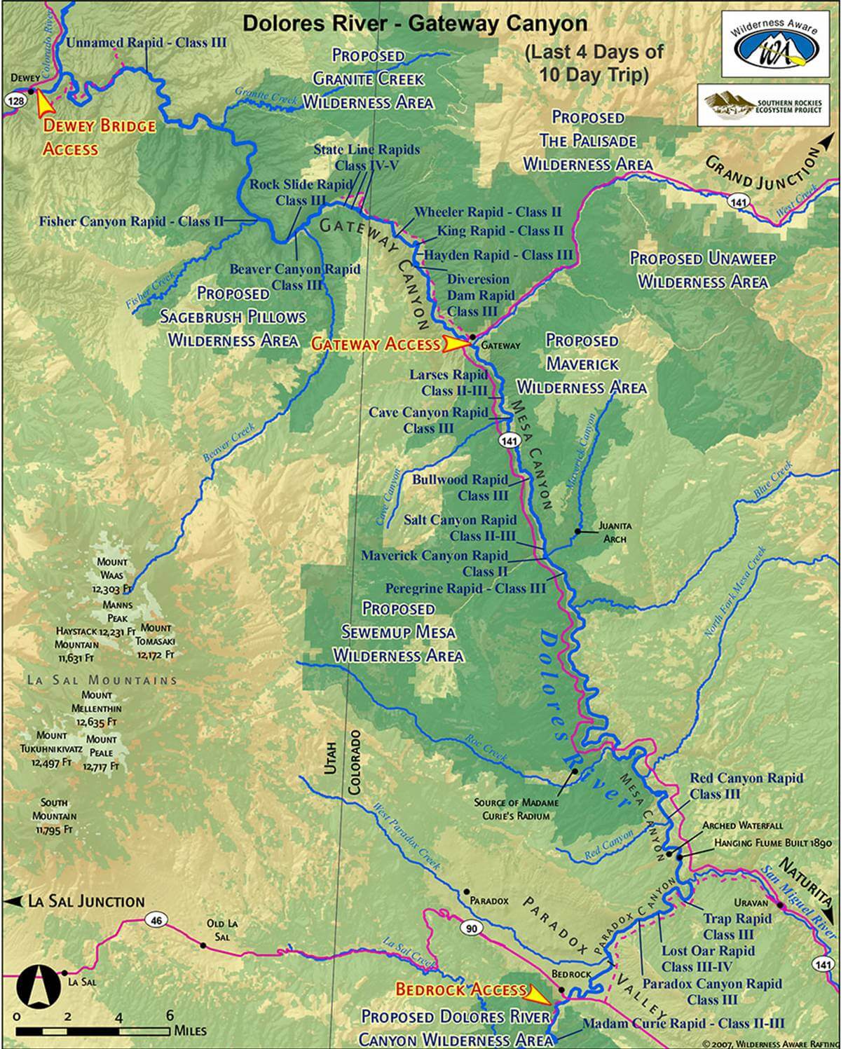 Dolores River Gateway Canyon map
