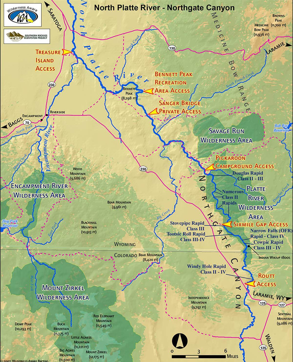 North Platte River Map Northgate Canyon Inaraft Com