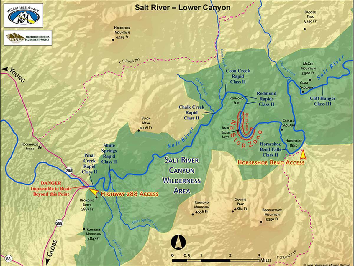 Salt River Lower Canyon map