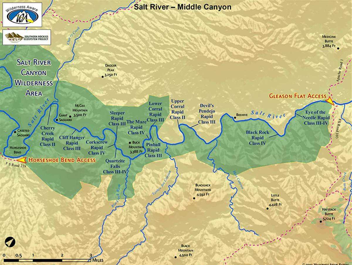 Salt River Middle Canyon map