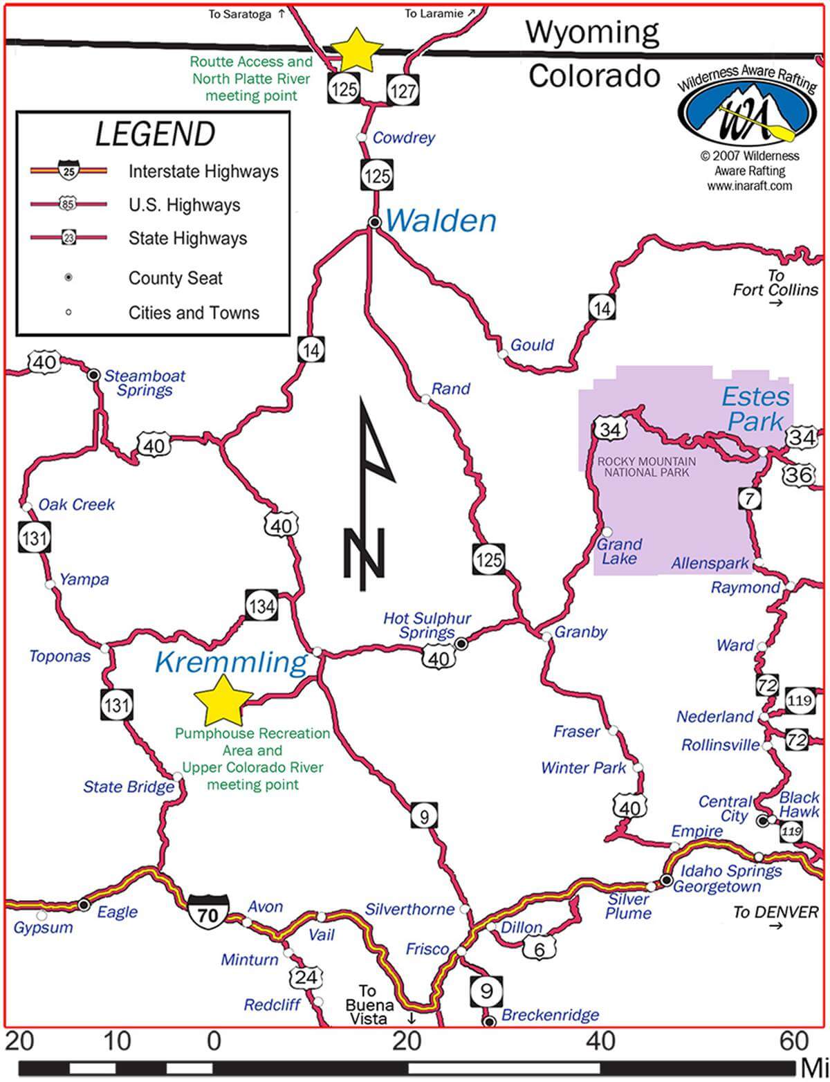 Upper Colorado River & North Platte River Meeting Points map