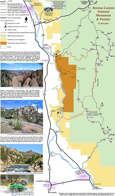 Browns Canyon National Monument map
