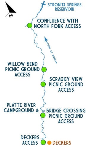South Platte River Deckers map