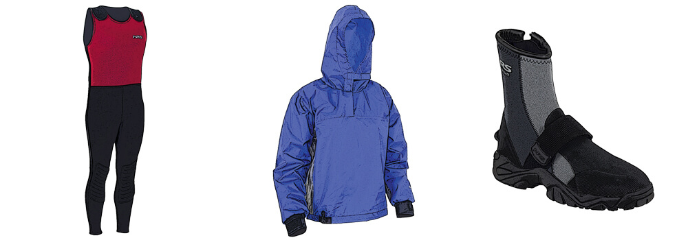 Blue waterproof pullover hoodie jacket for rafting