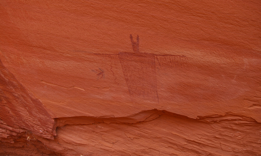 A petroglyph rock carvings in the Dolores River Canyon