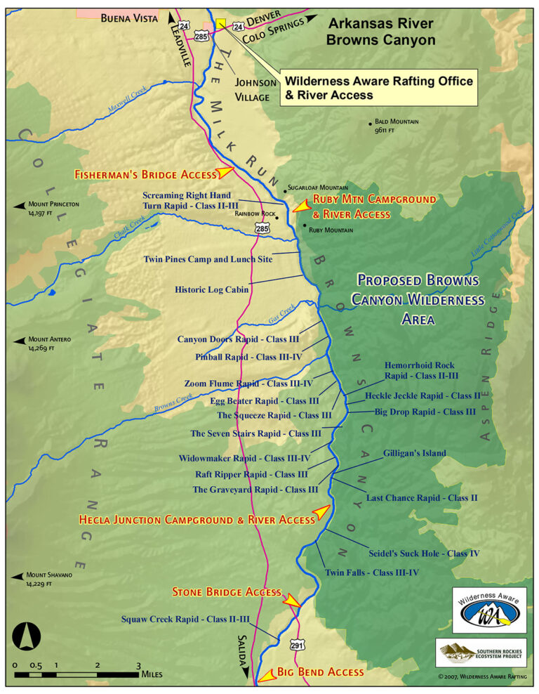 Arkansas River Maps Colorado Wilderness Aware Rafting WACO Map Arkansas River Browns 768x988