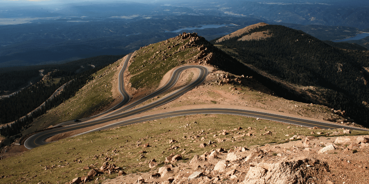 Road up to summit of pikes peak.