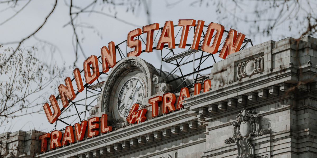 union station sign in denver colorado. 